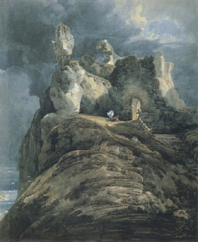 Thomas Girtin Bamburgh Castle, oil painting picture